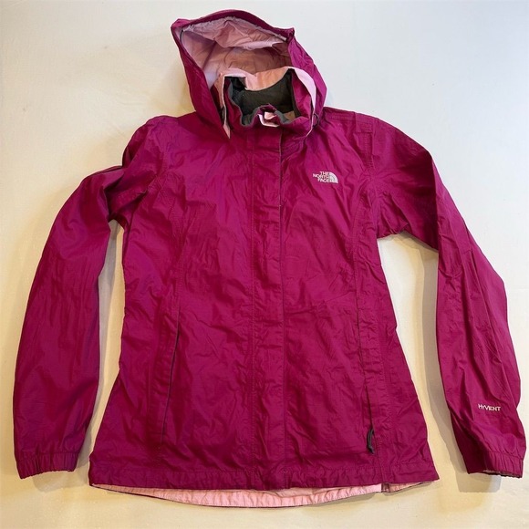 The North Face Women's Pink HyVent Rain Jacket Size M Waterproof - Picture 1 of 9